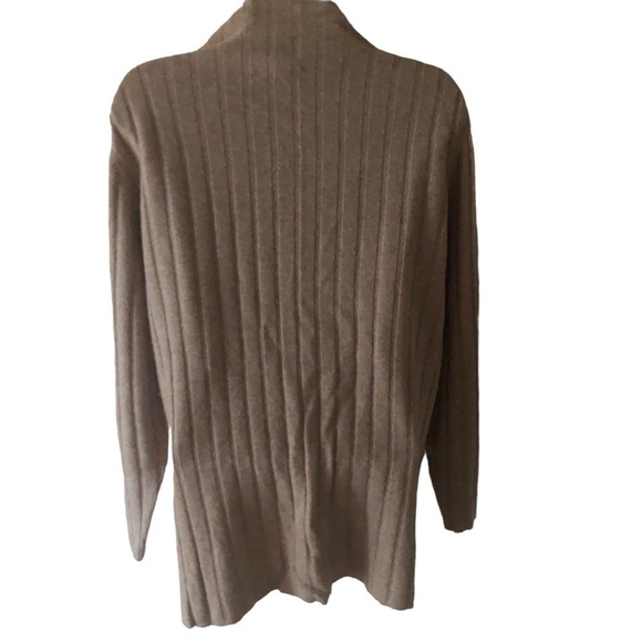 Garnet Hill 100% 2 Ply Cashmere Ribbed Mock Neck Sweater Sz. M 3/4 Sleeve Fall - Picture 5 of 6